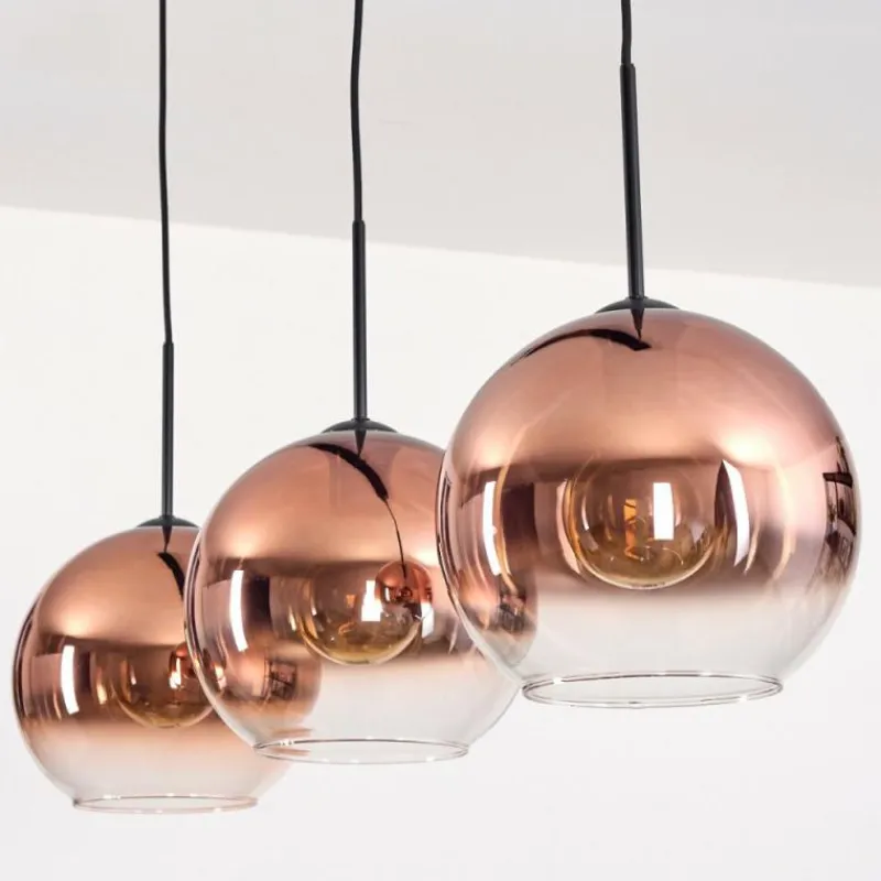 hofstein Koyoto Suspension, Boule lumineuse, Suspension Noir, 3 lumières