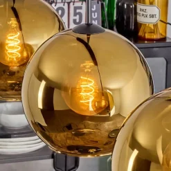 hofstein Koyoto Suspension, Boule lumineuse, Suspension Noir, 3 lumières