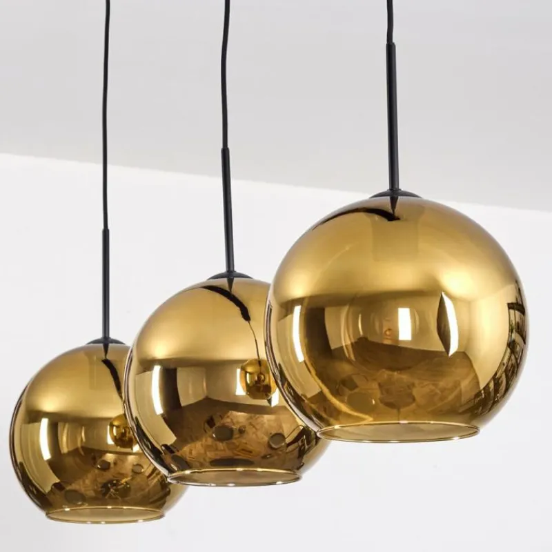 hofstein Koyoto Suspension, Boule lumineuse, Suspension Noir, 3 lumières