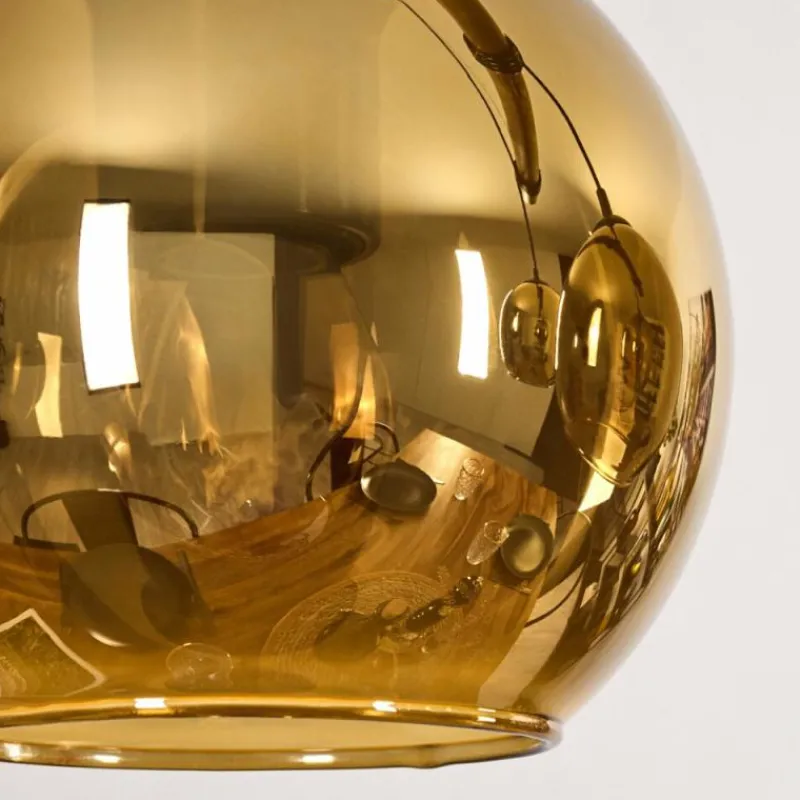 Lampes Dorées-hofstein Koyoto Suspension, Boule lumineuse, Suspension Écru, Noir, 3 lumières