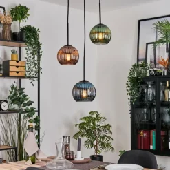 hofstein Koyoto Suspension, Boule lumineuse, Suspension Noir, 3 lumières