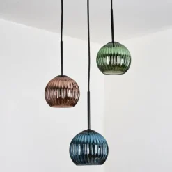hofstein Koyoto Suspension, Boule lumineuse, Suspension Noir, 3 lumières