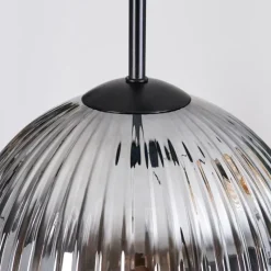 hofstein Koyoto Suspension, Boule lumineuse, Suspension Ambre, Clair, Fumé, 3 lumières