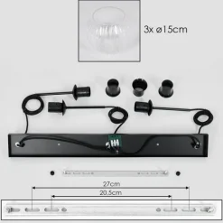 hofstein Koyoto Suspension, Boule lumineuse, Suspension Clair, 3 lumières