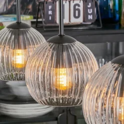 hofstein Koyoto Suspension, Boule lumineuse, Suspension Clair, 3 lumières