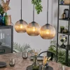 Lampes Vintages & Rétros-hofstein Koyoto Suspension, Boule lumineuse, Suspension Ambre, 3 lumières