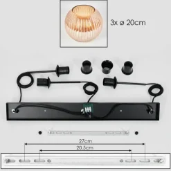 Lampes Vintages & Rétros-hofstein Koyoto Suspension, Boule lumineuse, Suspension Ambre, 3 lumières