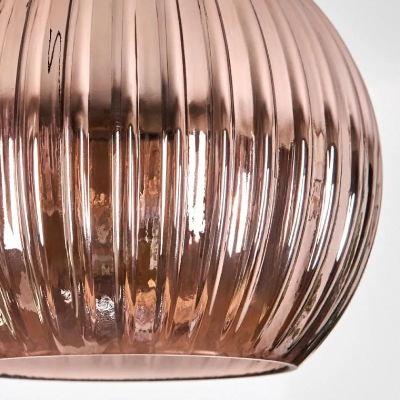 Lampes À Boules-hofstein Koyoto Suspension, Boule lumineuse, Suspension 30 cm Bleu, Vert, Cuivré, 3 lumières