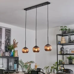 hofstein Koyoto Suspension, Boule lumineuse, Suspension Cuivré, 3 lumières