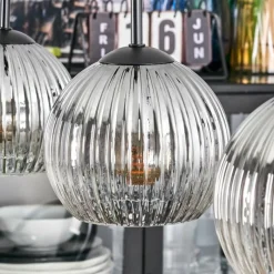 Suspension Verre Fumé-hofstein Koyoto Suspension, Boule lumineuse, Suspension Clair, Fumé, 3 lumières