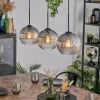 hofstein Koyoto Suspension, Boule lumineuse, Suspension Clair, Fumé, 3 lumières
