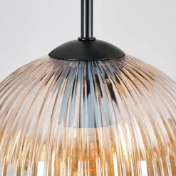 hofstein Koyoto Suspension, Boule lumineuse, Suspension grappe Ambre, Clair, Fumé, 5 lumières