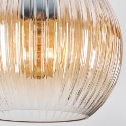 hofstein Koyoto Suspension, Boule lumineuse, Suspension grappe Ambre, Clair, Fumé, 5 lumières