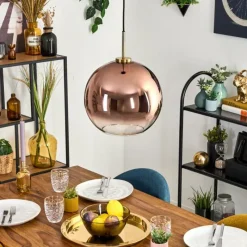 hofstein Koyoto Suspension, Boule lumineuse, Suspension Or, Noir, 1 lumière