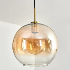 hofstein Koyoto Suspension, Boule lumineuse, Suspension Or, Noir, 1 lumière