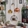 Lampes Dorées-hofstein Koyoto Suspension, Boule lumineuse, Suspension grappe Chrome, Or, Clair, Cuivré, Fumé, 4 lumières