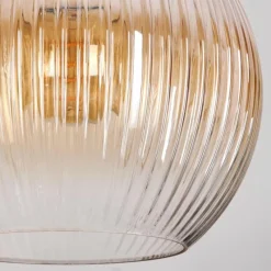 hofstein Koyoto Suspension, Boule lumineuse, Suspension grappe Ambre, Clair, Fumé, 5 lumières