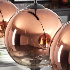 hofstein Koyoto Suspension Clair, Cuivré, 4 lumières