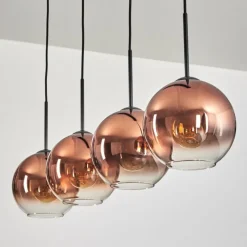 hofstein Koyoto Suspension Clair, Cuivré, 4 lumières