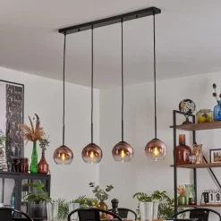 hofstein Koyoto Suspension Clair, Cuivré, 4 lumières