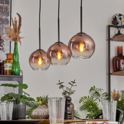 hofstein Koyoto Suspension Clair, Cuivré, 3 lumières