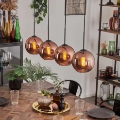 hofstein Koyoto Suspension Cuivré, 4 lumières