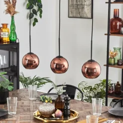 hofstein Koyoto Suspension Cuivré, 3 lumières