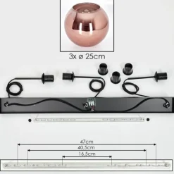 hofstein Koyoto Suspension Noir, 3 lumières