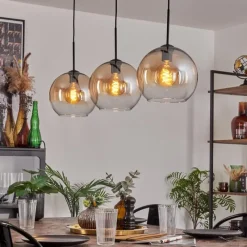 hofstein Koyoto Suspension Noir, 3 lumières