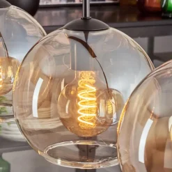 hofstein Koyoto Suspension Noir, 4 lumières