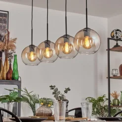 hofstein Koyoto Suspension Noir, 4 lumières