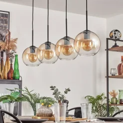 hofstein Koyoto Suspension Noir, 4 lumières