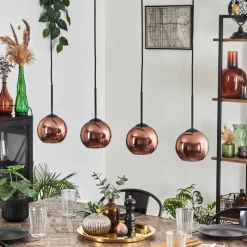 hofstein Koyoto Suspension Noir, 4 lumières