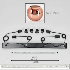 hofstein Koyoto Suspension Noir, 4 lumières