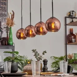 hofstein Koyoto Suspension Noir, 4 lumières