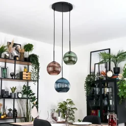 hofstein Koyoto Suspension Noir, 3 lumières