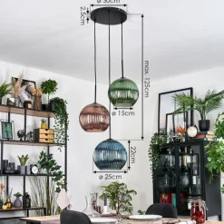 hofstein Koyoto Suspension Noir, 3 lumières