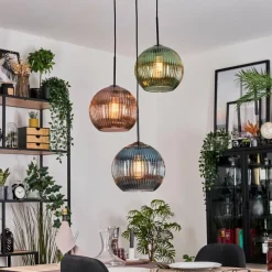 hofstein Koyoto Suspension Noir, 3 lumières