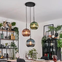 hofstein Koyoto Suspension Noir, 3 lumières