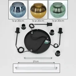 hofstein Koyoto Suspension Noir, 3 lumières