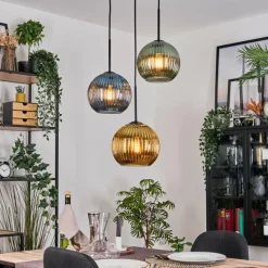 hofstein Koyoto Suspension Noir, 3 lumières