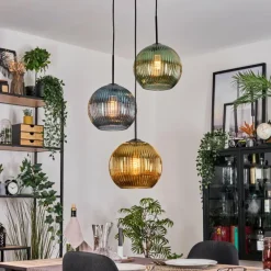 hofstein Koyoto Suspension Noir, 3 lumières