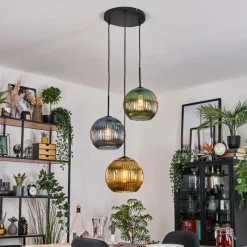 hofstein Koyoto Suspension Noir, 3 lumières