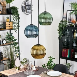 hofstein Koyoto Suspension Noir, 3 lumières