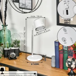 hofstein Krumstorp Lampe à poser, Applique murale, Liseuse LED Blanc, 1 lumière