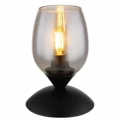 Suspension Verre Fumé-Luminaires Globo Lighting Kuwaita Lampe à poser Noir, 1 lumière