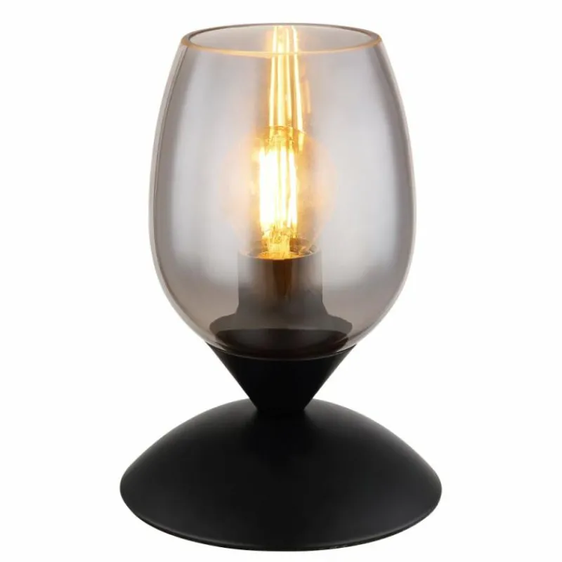 Suspension Verre Fumé-Luminaires Globo Lighting Kuwaita Lampe à poser Noir, 1 lumière