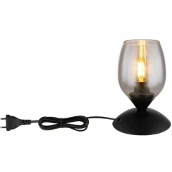 Suspension Verre Fumé-Luminaires Globo Lighting Kuwaita Lampe à poser Noir, 1 lumière