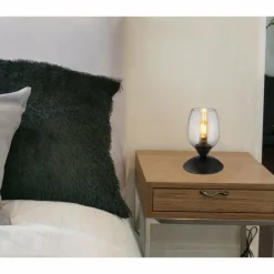 Suspension Verre Fumé-Luminaires Globo Lighting Kuwaita Lampe à poser Noir, 1 lumière