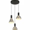 Suspension Verre Fumé-Luminaires Globo Lighting Labora Suspension LED Noir, 1 lumière